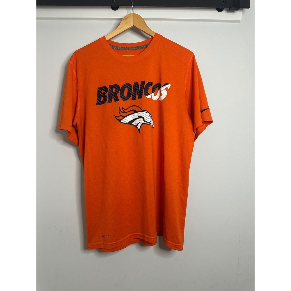 Nike NFL Denver Broncos Dri-FIT Training T-Shirt Mens Large Orange